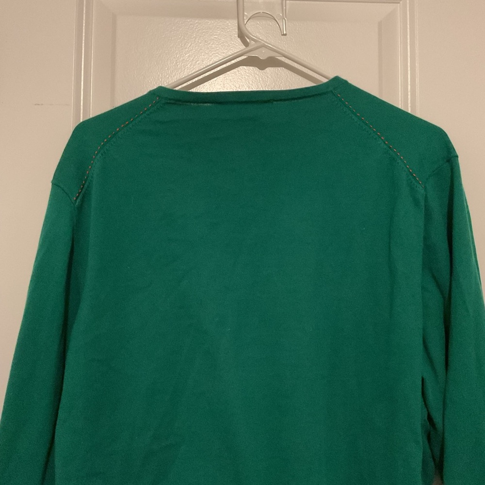 Carolina Herrera Green V-Neck Sweater - Picture 7 of 8